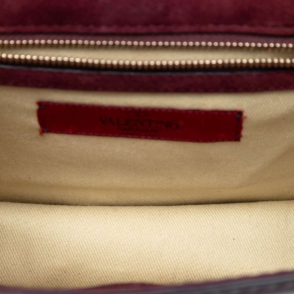 Valentino Small Patent Rockstud Glam Lock Crossbody Red Leather Very good condition - Model View