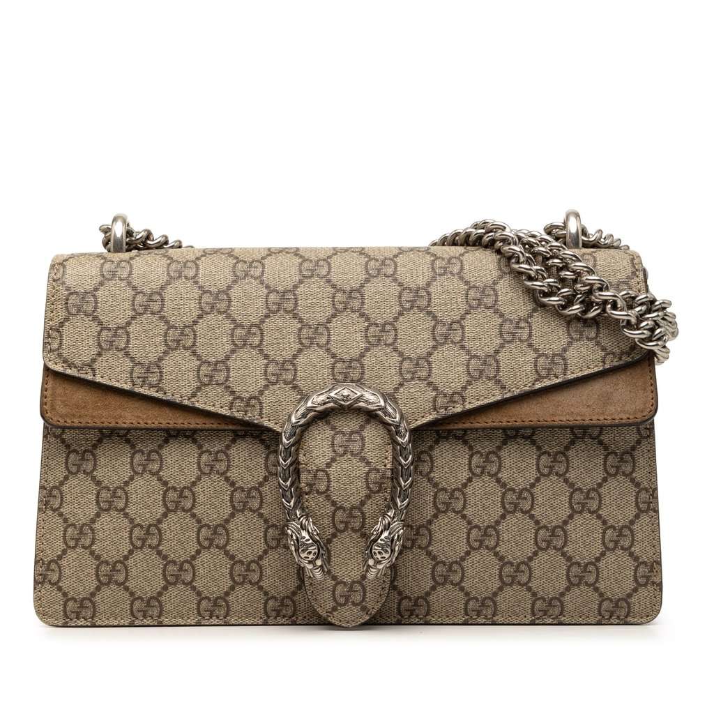 Gucci Medium GG Supreme Dionysus Shoulder Bag Beige Very good condition - Front View