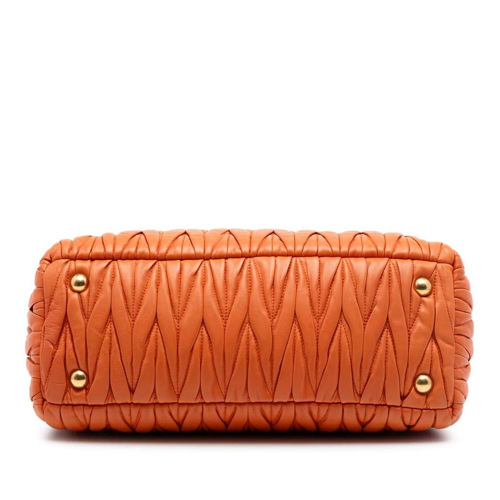 Miu Miu Matelasse Nappa Dome Satchel Orange Leather Very good condition - Inside View