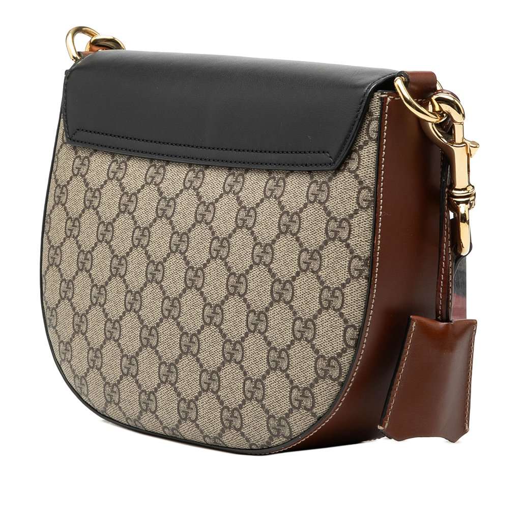 Gucci GG Supreme Web Padlock Crossbody Beige Very good - Back View