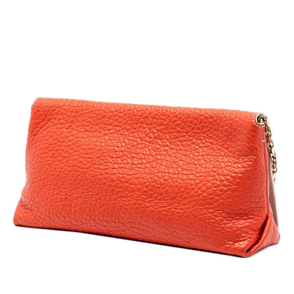 Burberry Medium Grained Calfskin Mildenhall Crossbody Orange Leather Very good condition - Back View