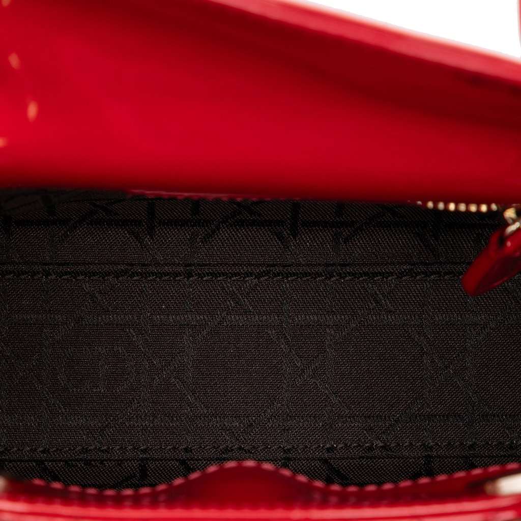 Dior Mini Patent Cannage Lady Dior Red Leather Very good - Model View