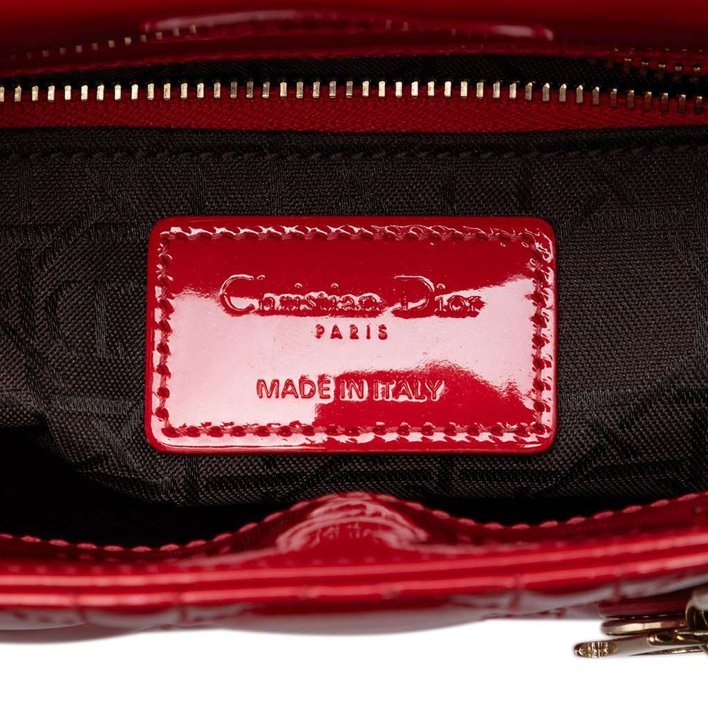 Dior Mini Patent Cannage Lady Dior Red Leather Very good - Box View