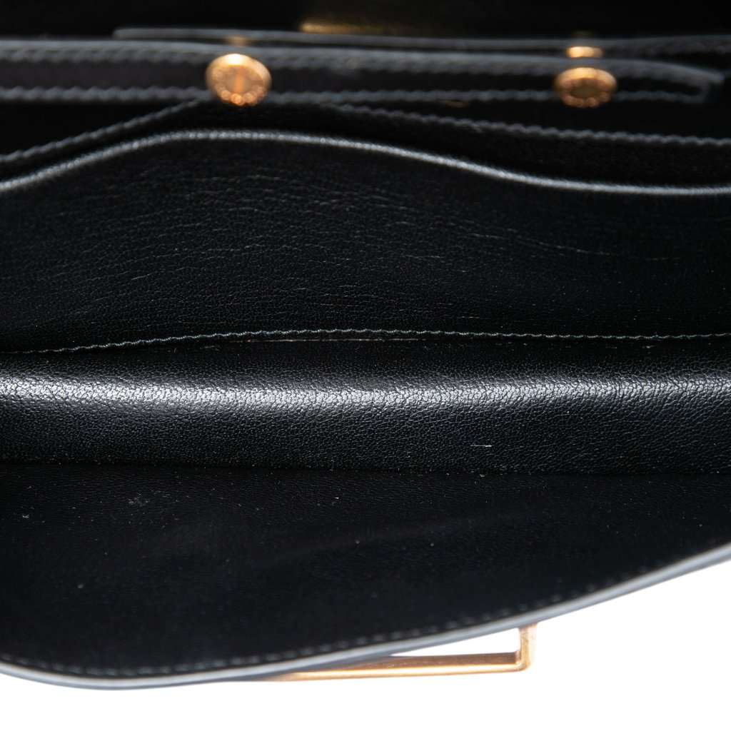 Prada City Calf and Saffiano Cahier Chain Clutch Black Leather Very good - Model View