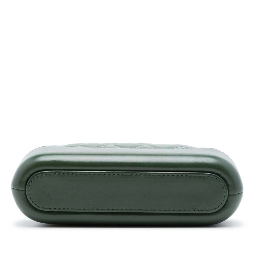 Chanel Aged Calfskin Gabrielle Double Zip Clutch with Chain Green Leather Very good - Inside View