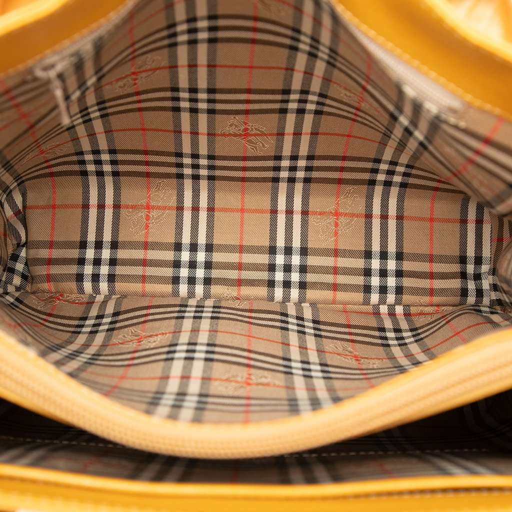 Burberry Leather Handbag Yellow Leather Very good - Model View