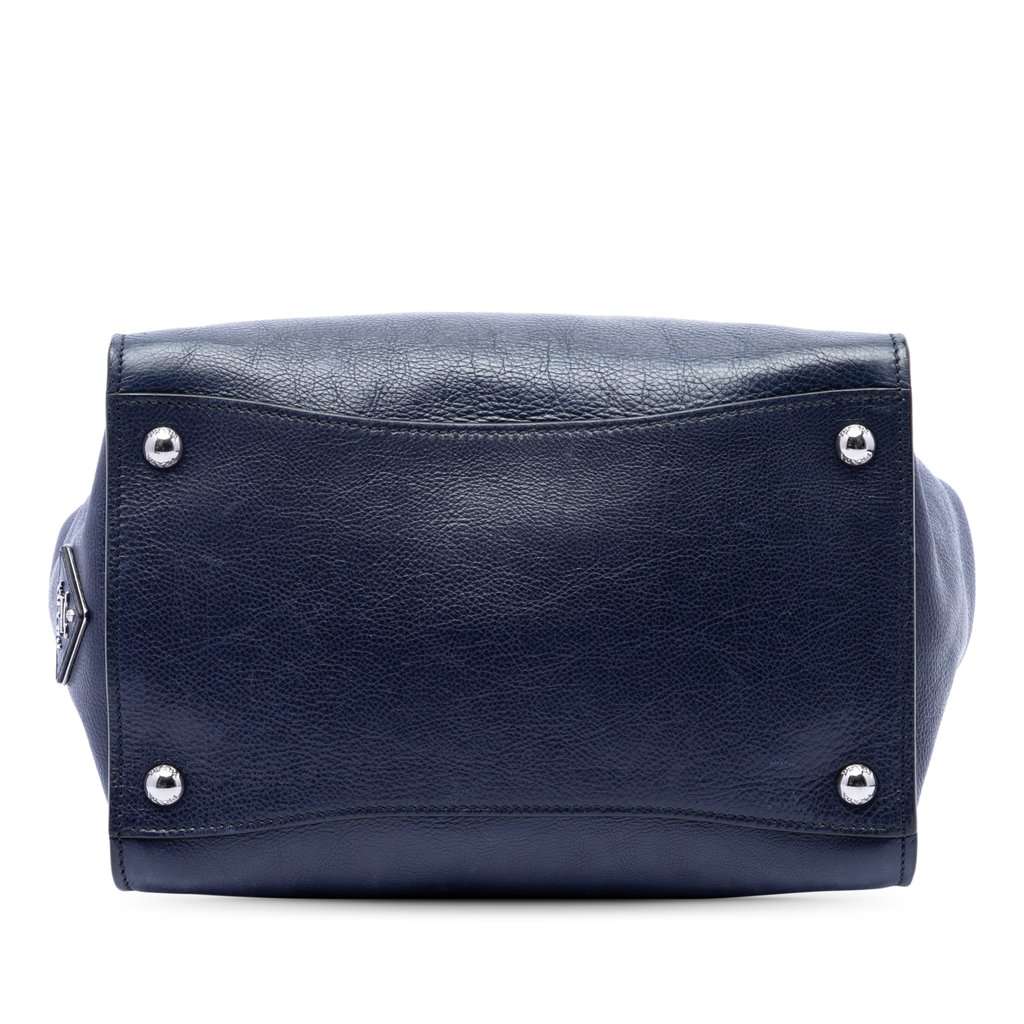 Prada Glace Calf Sound Lock Satchel Blue Leather Very good condition - Inside View