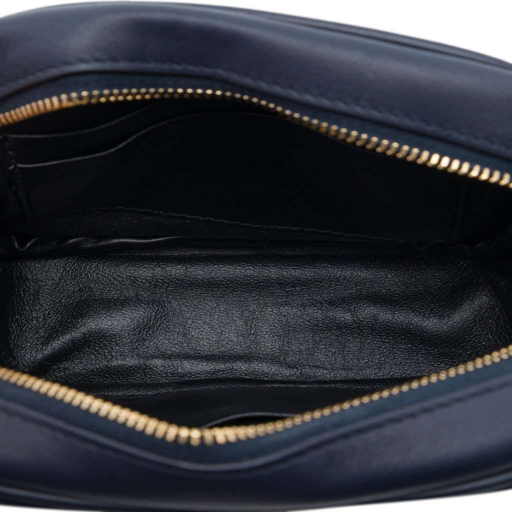 Saint Laurent Calfskin Monogram Blogger Bag Blue Leather Very good - Model View