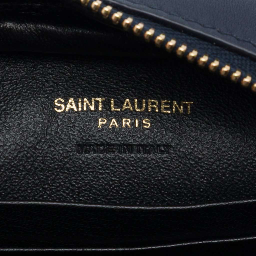 Saint Laurent Calfskin Monogram Blogger Bag Blue Leather Very good - Box View
