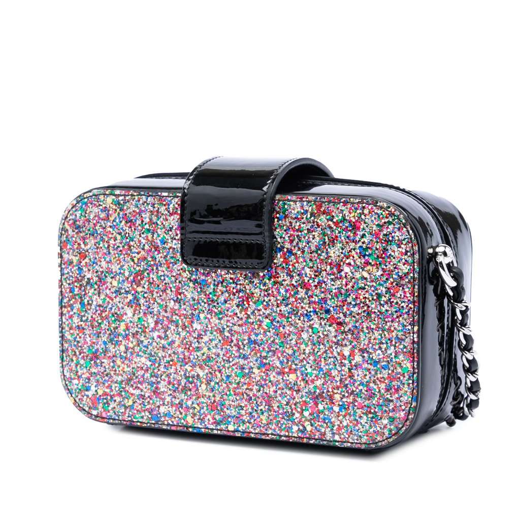 Chanel Glitter Patent Evening On The Moon Camera Case Purple Leather Very good condition - Back View