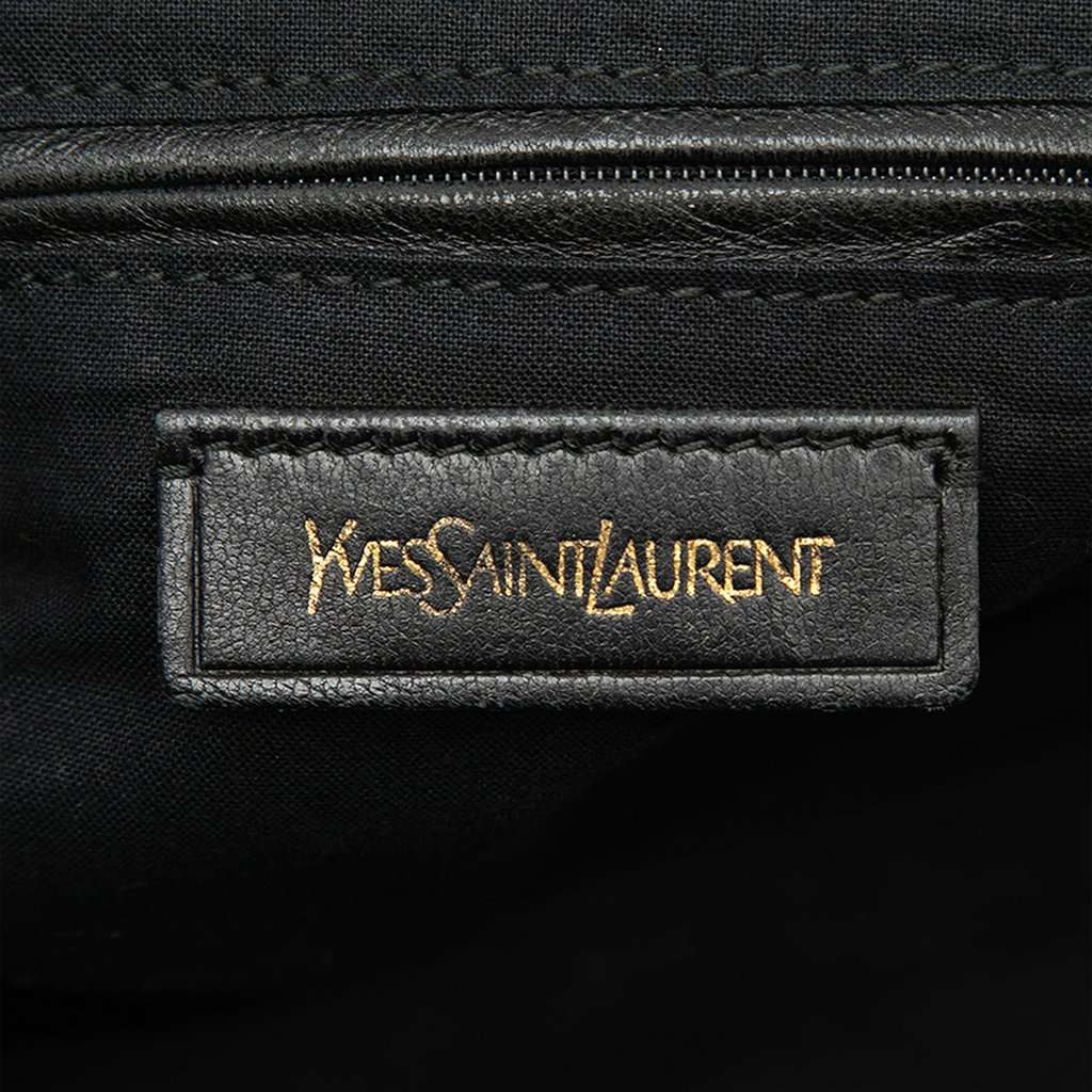 Saint Laurent Textured Fabric and Patent Easy Y Tote Black Very good condition - Box View