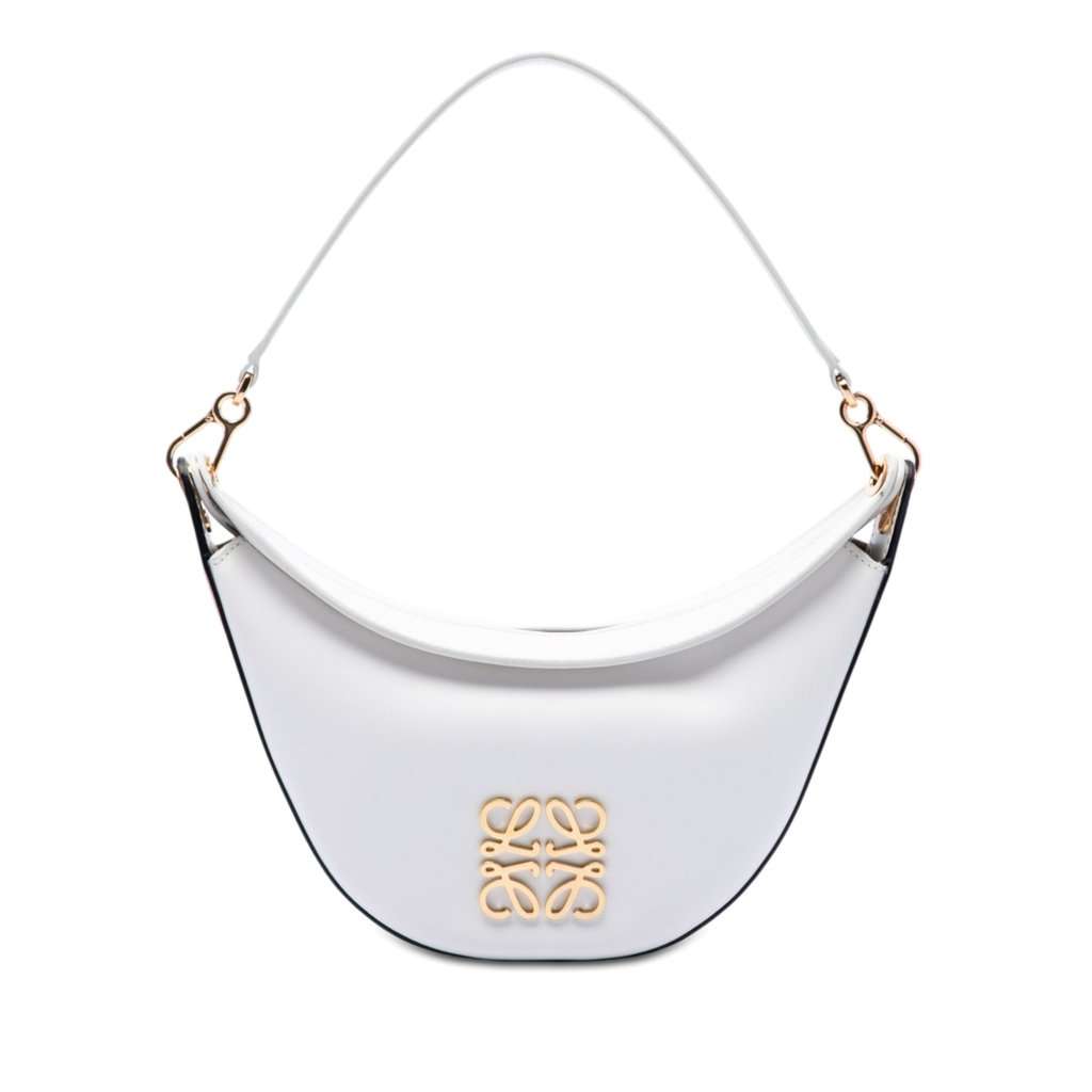Loewe Anagram Leather Luna Hobo Bag White Leather Very good condition - Front View