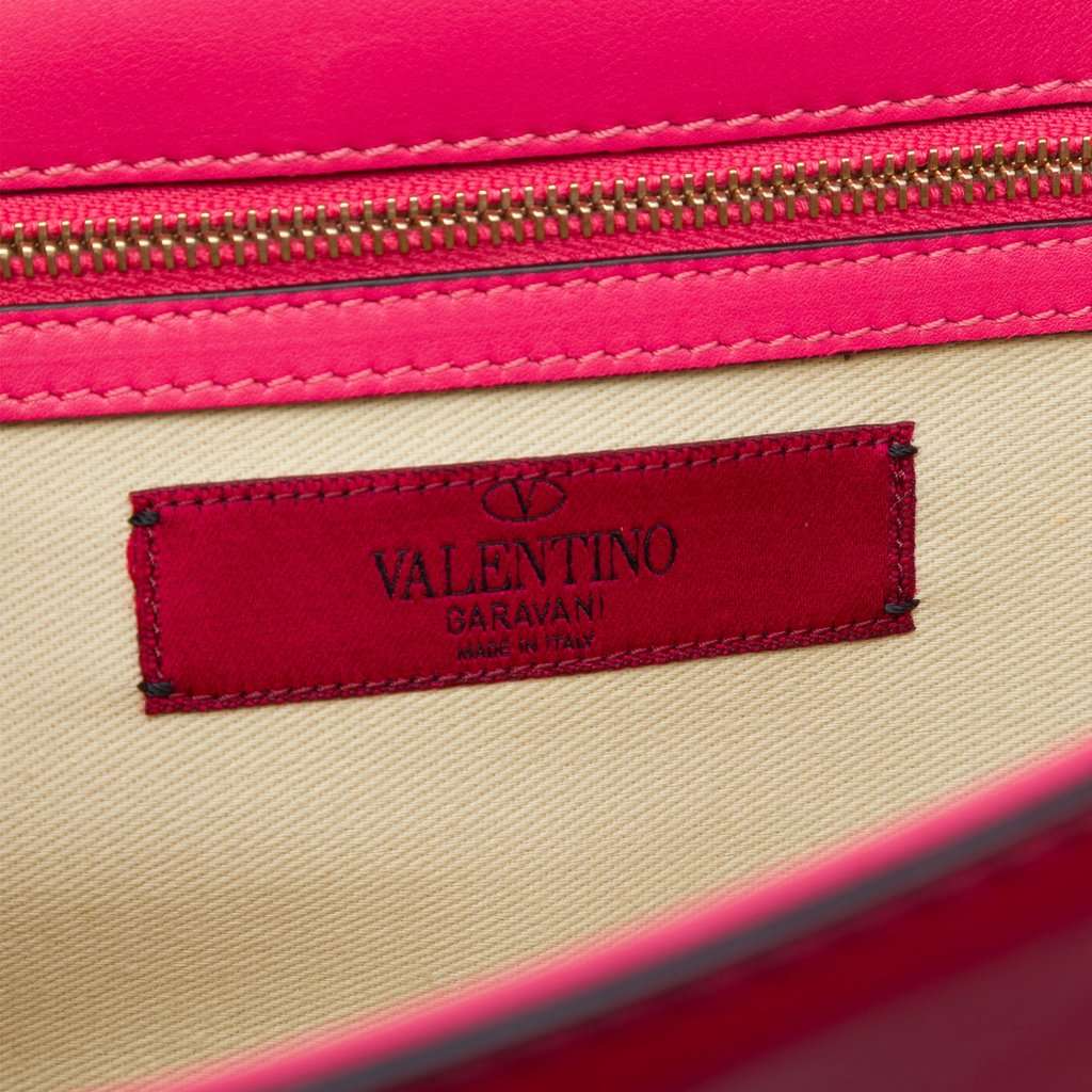 Valentino Medium Tricolor Calfskin Rockstud Glam Lock Crossbody Red Leather Very good - Box View