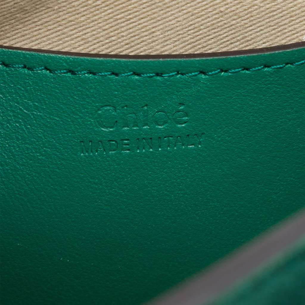 Chloé Small Croc Embossed Leather Tess Satchel Green Leather Very good - Box View