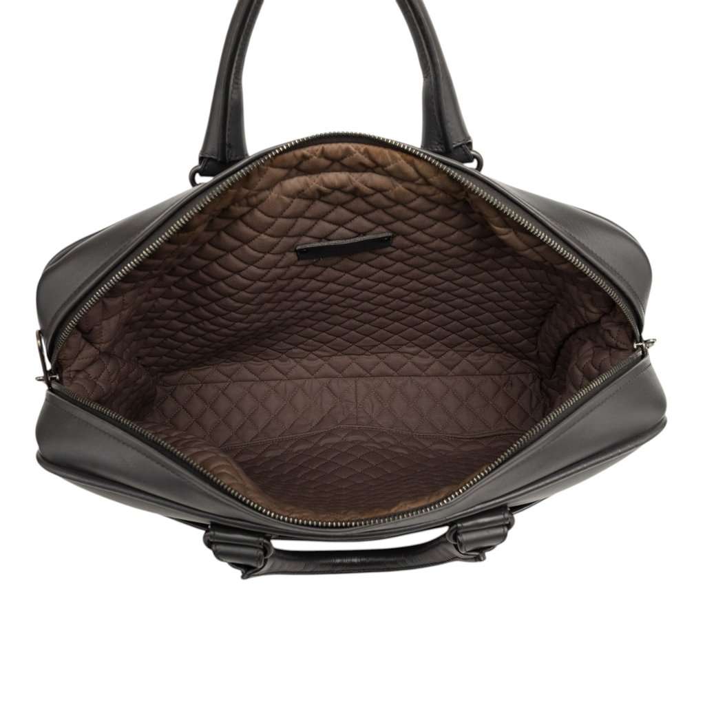 Bottega Veneta Intrecciato Trimmed Leather Briefcase Black Leather Very good condition - Model View