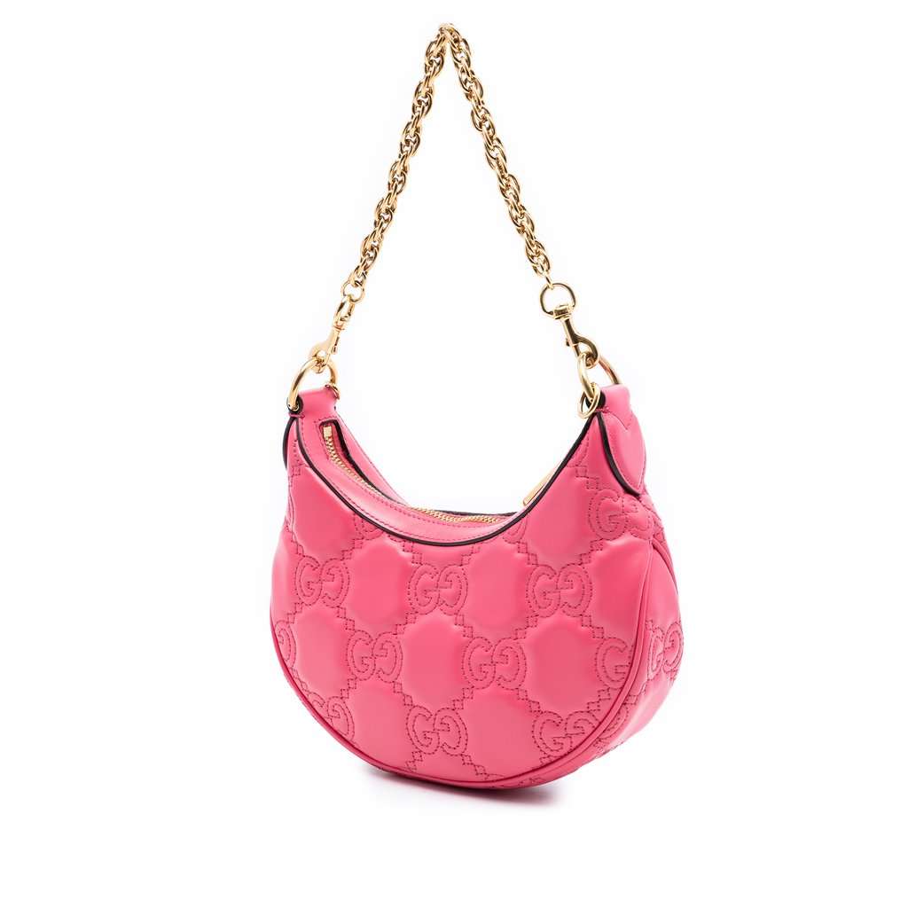 Gucci Mini GG Marmont Matelasse Calfskin Satchel Pink Leather Very good - Back View