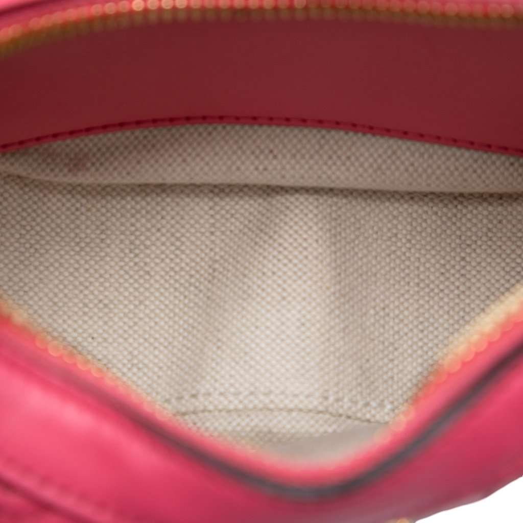 Gucci Mini GG Marmont Matelasse Calfskin Satchel Pink Leather Very good - Model View