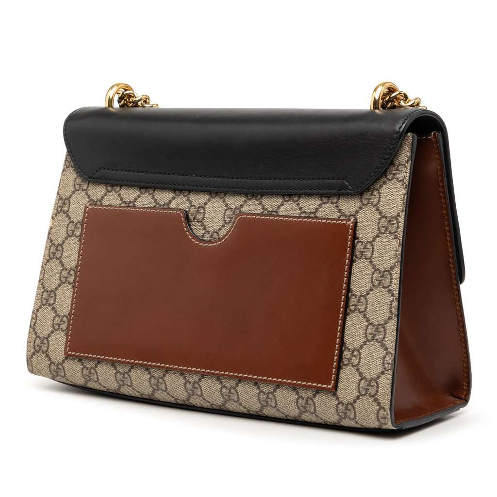 Gucci Medium GG Supreme Padlock Shoulder Bag Beige Very good condition - Back View