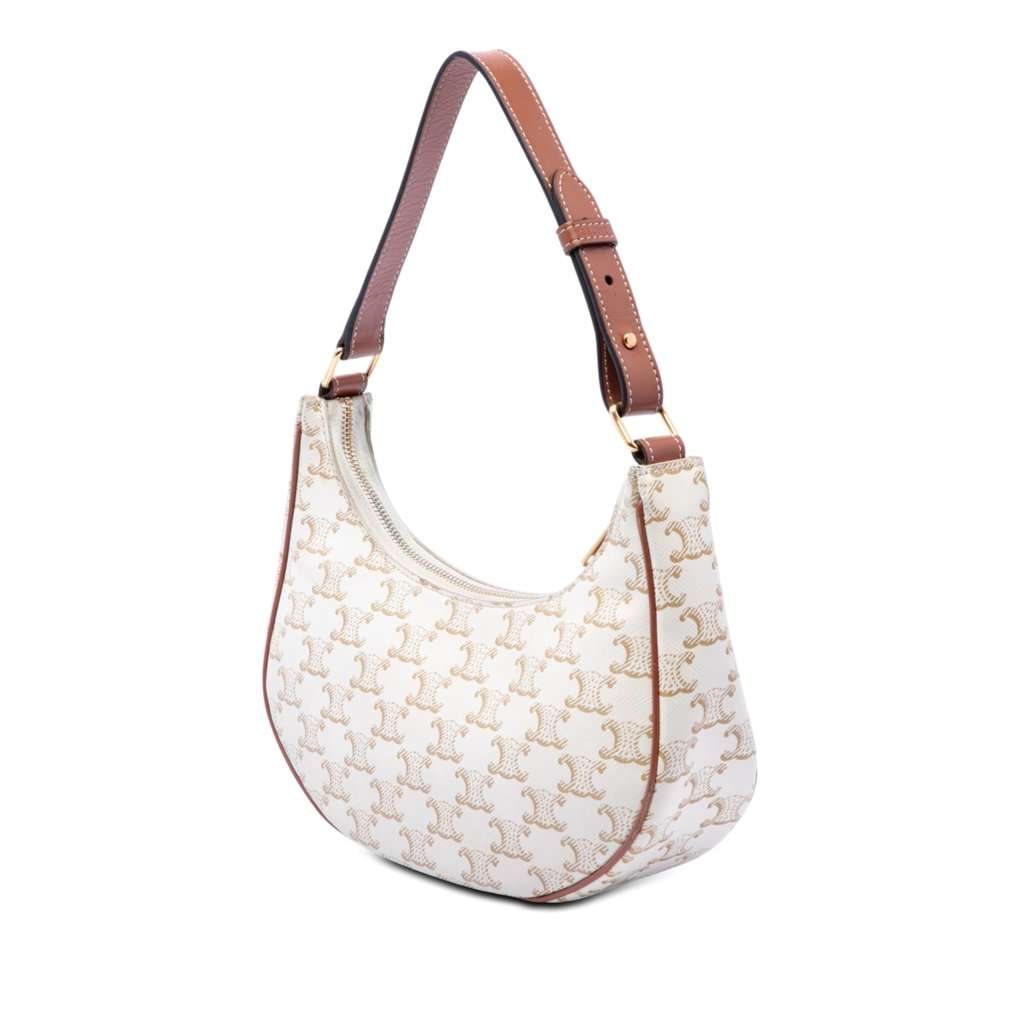Celine Triomphe Coated Canvas Ava Shoulder Bag Brown Very good - Back View