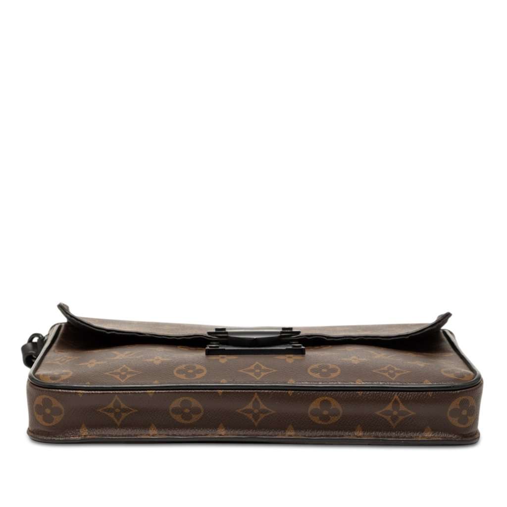 Louis Vuitton Monogram Macassar S Lock A4 Pouch Brown Very good condition - Inside View