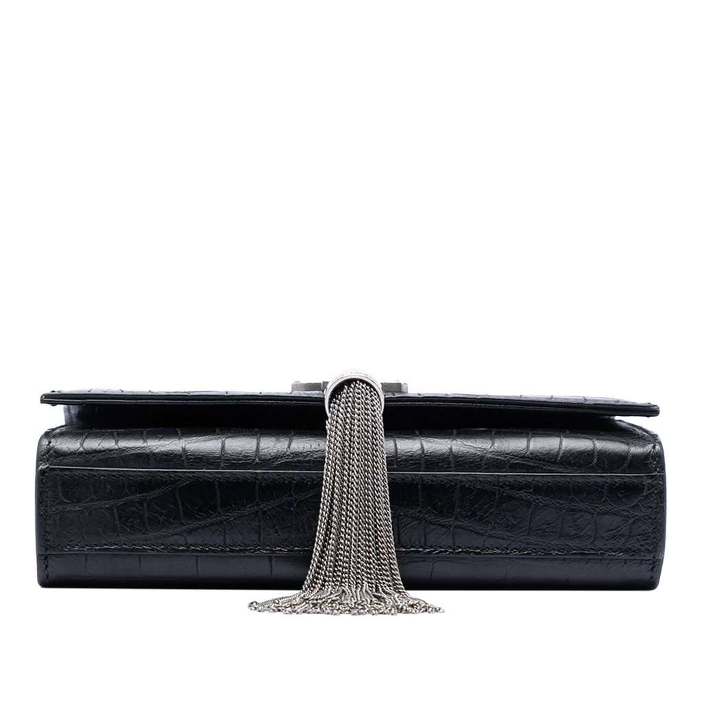Saint Laurent Small Embossed Kate Tassel Crossbody Bag Black Leather Very good condition - Inside View