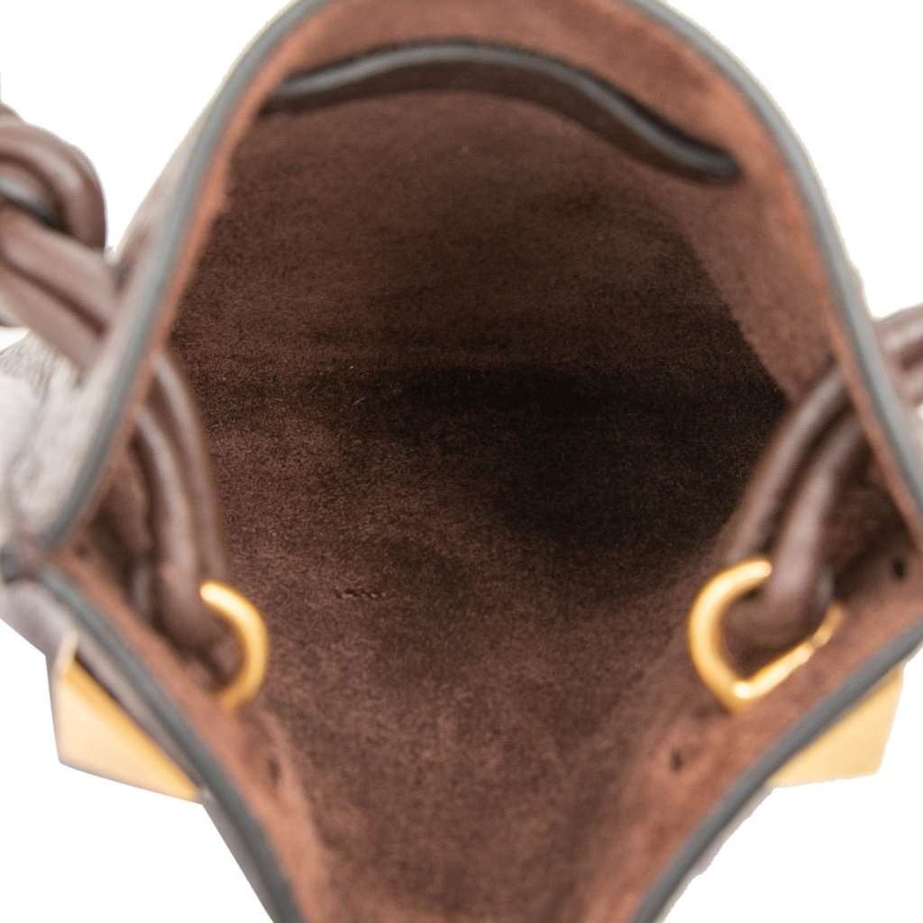Valentino Mini Grained Calfskin Rockstud Identity Crossbody Brown Leather Very good - Model View