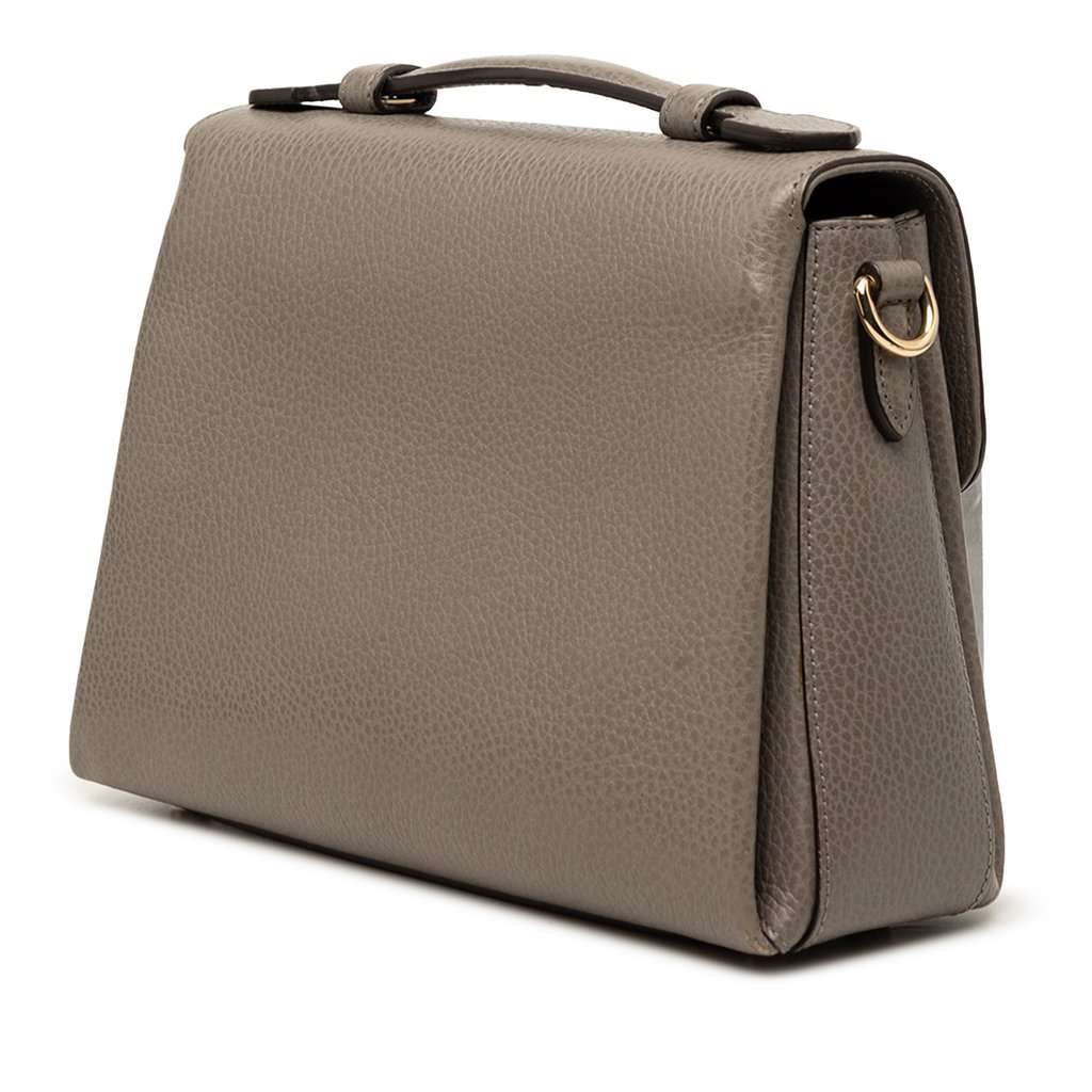 Gucci Small Dollar Calf Interlocking G Satchel Brown Leather Very good condition - Back View
