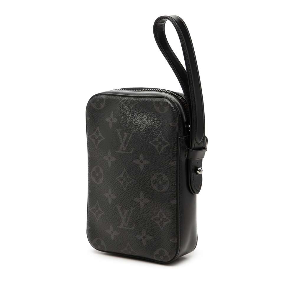 Louis Vuitton Monogram Eclipse Box Clutch Black Very good condition - Back View