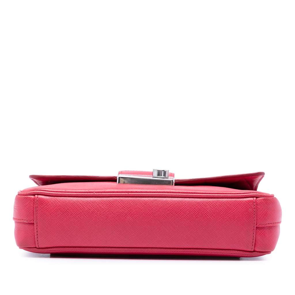 Prada Saffiano Sound Lock Crossbody Pink Leather Very good condition - Inside View