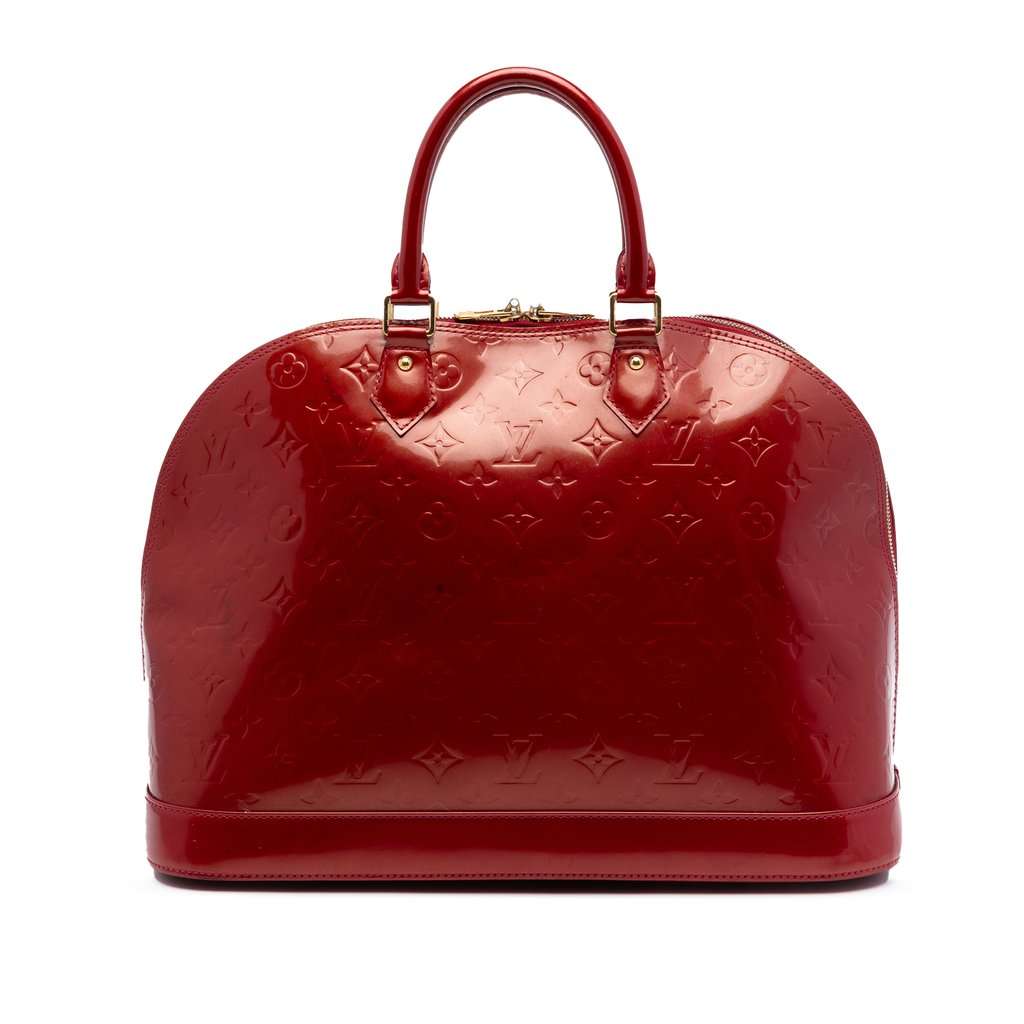Louis Vuitton Monogram Vernis Alma GM Red Leather Very good condition - Front View