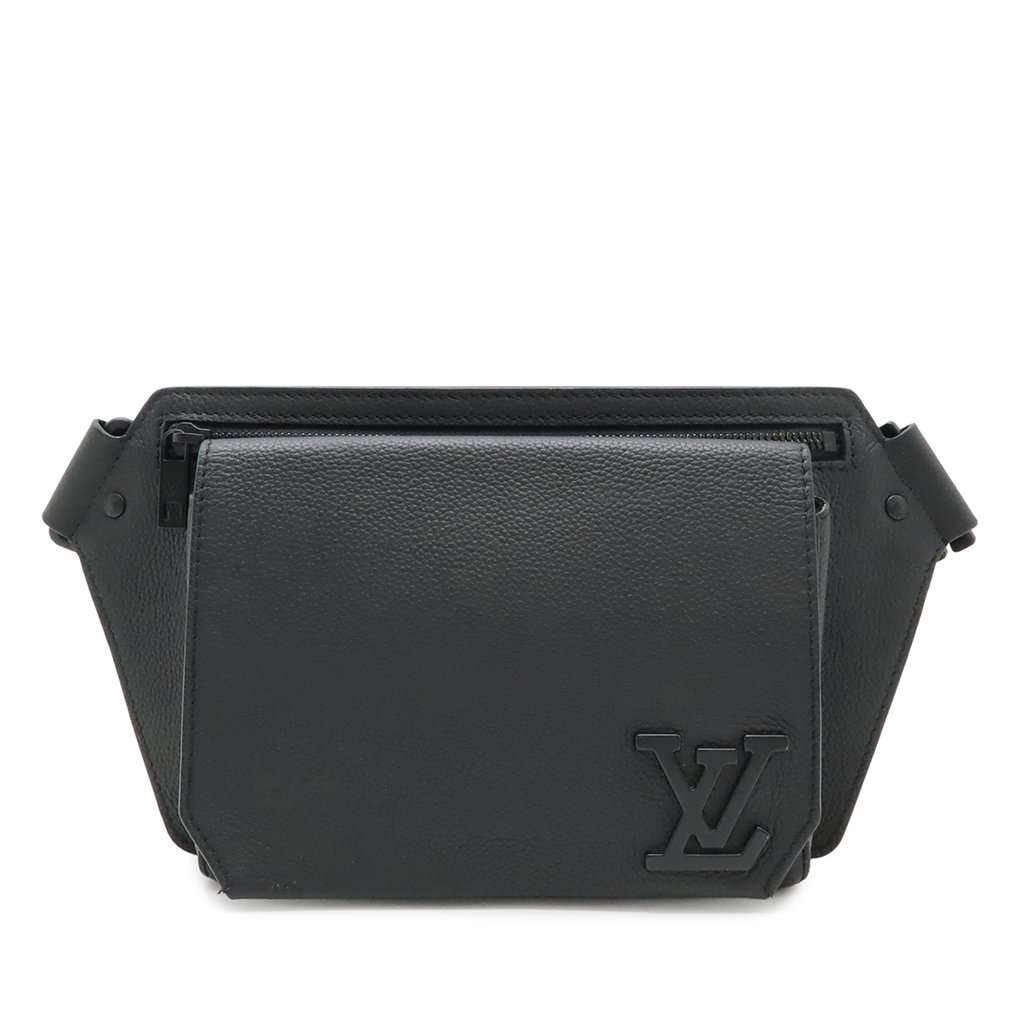 Louis Vuitton Aerogram Takeoff Sling Black Leather Very good condition - Front View