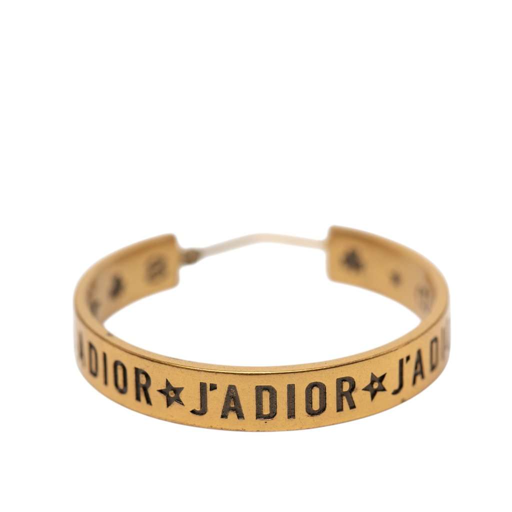 Dior Gold Plated J Adior Star Hoop Earrings Gold Metal Very good - Inside View