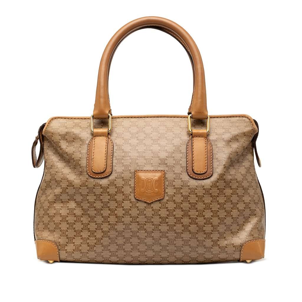 Celine Macadam Coated Canvas Handbag Beige Very good condition - Front View
