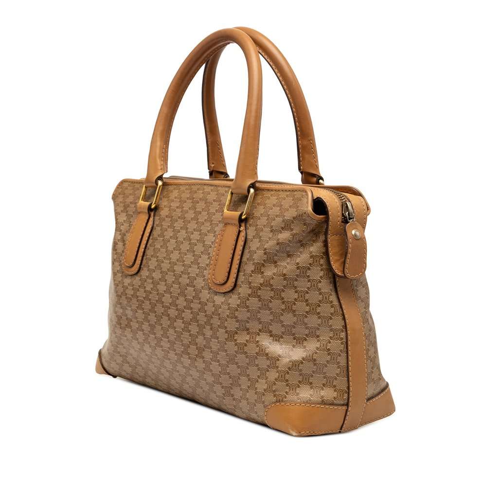 Celine Macadam Coated Canvas Handbag Beige Very good condition - Back View