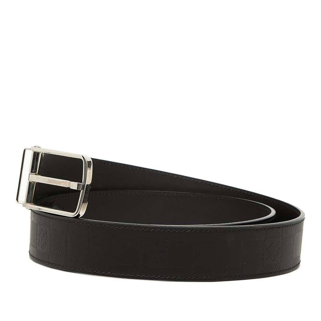 Louis Vuitton Damier Infini Boston Reversible Belt Black Leather Very good condition - Back View