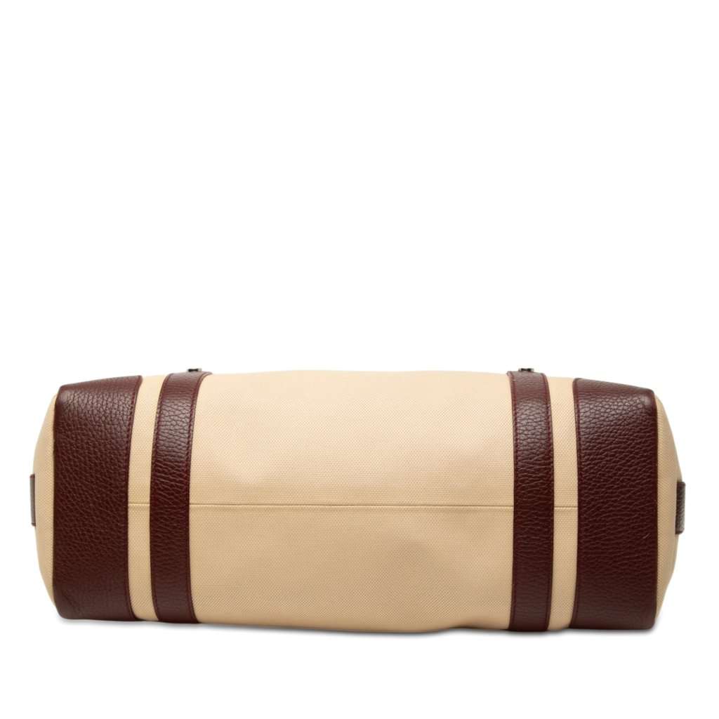 Bvlgari Leather Trimmed Canvas Tote Beige Very good condition - Inside View