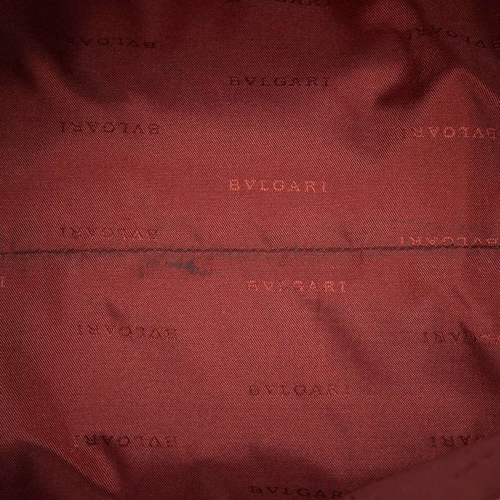 Bvlgari Leather Trimmed Canvas Tote Beige Very good condition - Model View