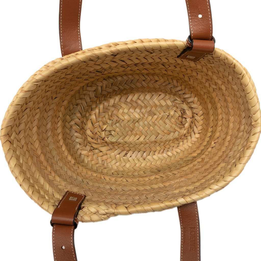 LOEWE Small Raffia Anagram Basket Tote Beige Very good - Model View