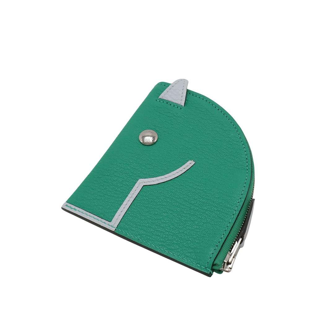 Hermès Chevre Paddock Coin Case Green Leather Very good - Back View