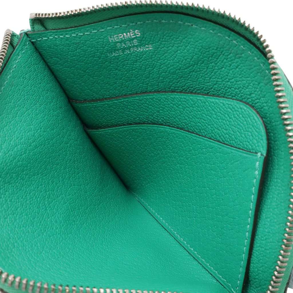 Hermès Chevre Paddock Coin Case Green Leather Very good - Model View