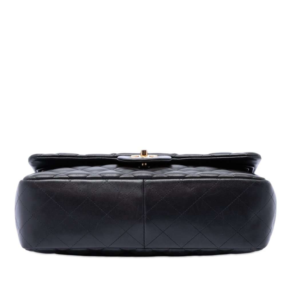 Chanel Jumbo Classic Lambskin Double Flap Black Leather Very good - Inside View