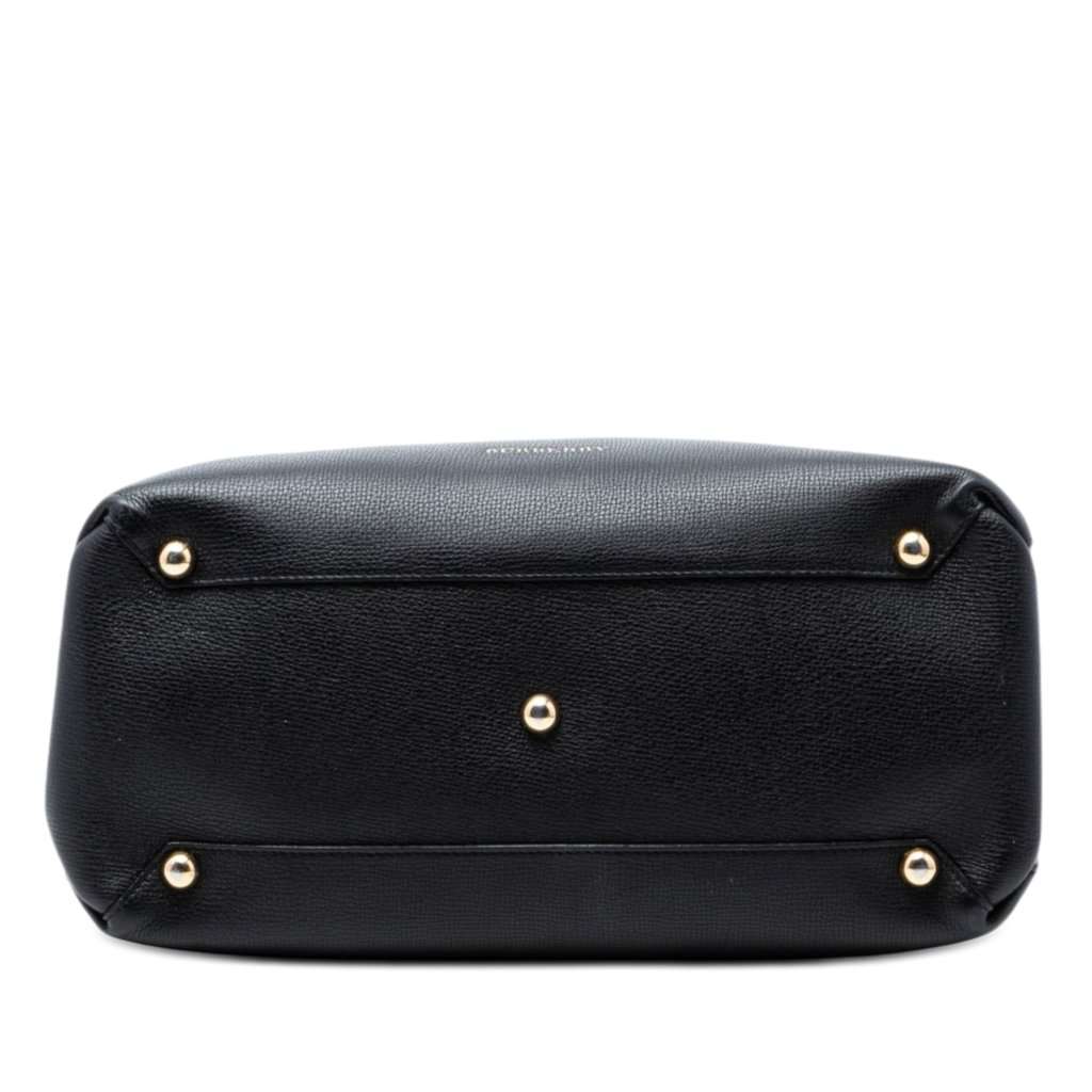 Burberry Medium Leather and House Check Banner Satchel Black Leather Very good condition - Inside View