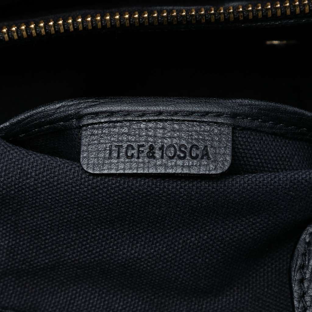 Burberry Medium Leather and House Check Banner Satchel Black Leather Very good condition - Box View
