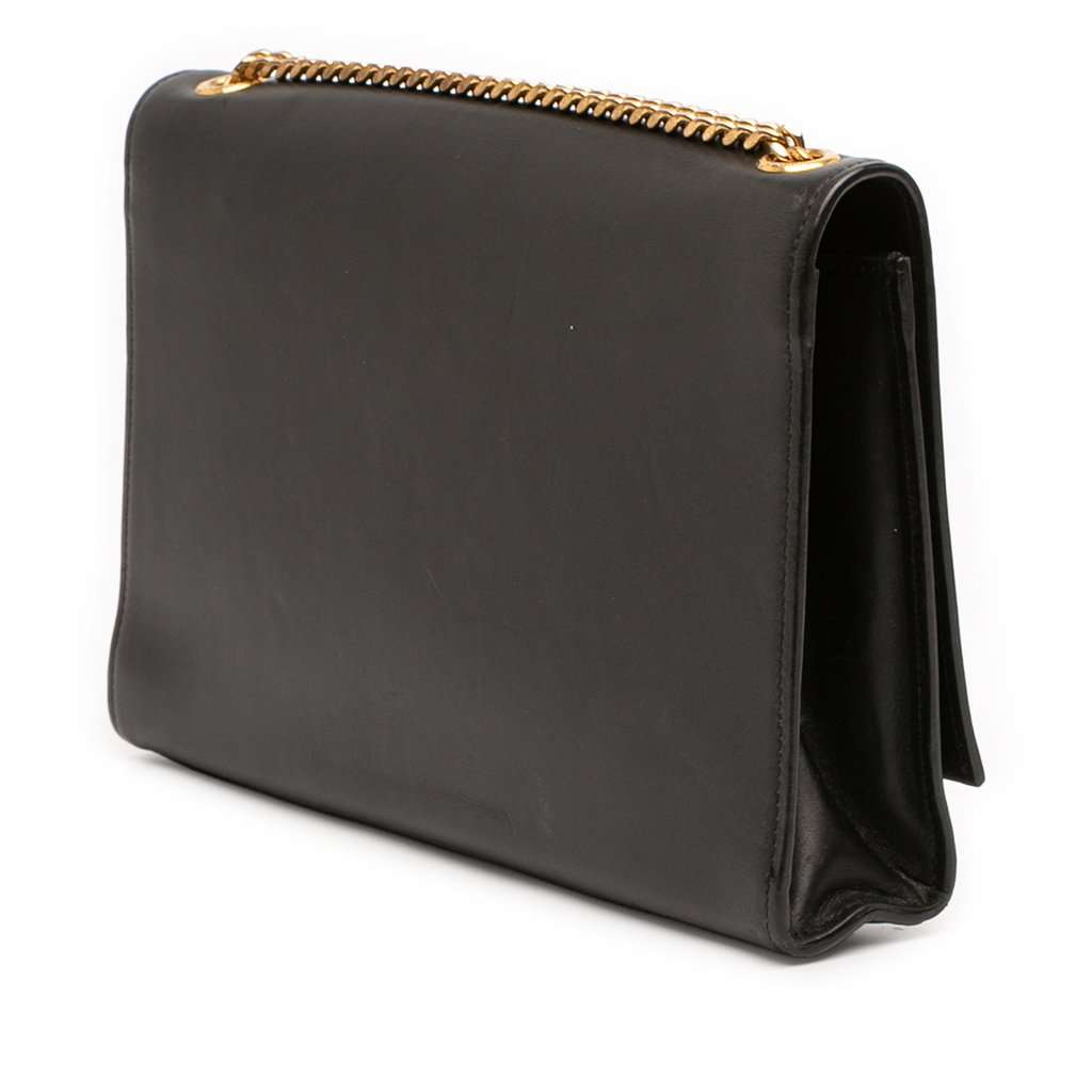 Saint Laurent Medium Smooth Calfskin Classic Monogram Kate Tassel Crossbody Black Leather Good - Back View
