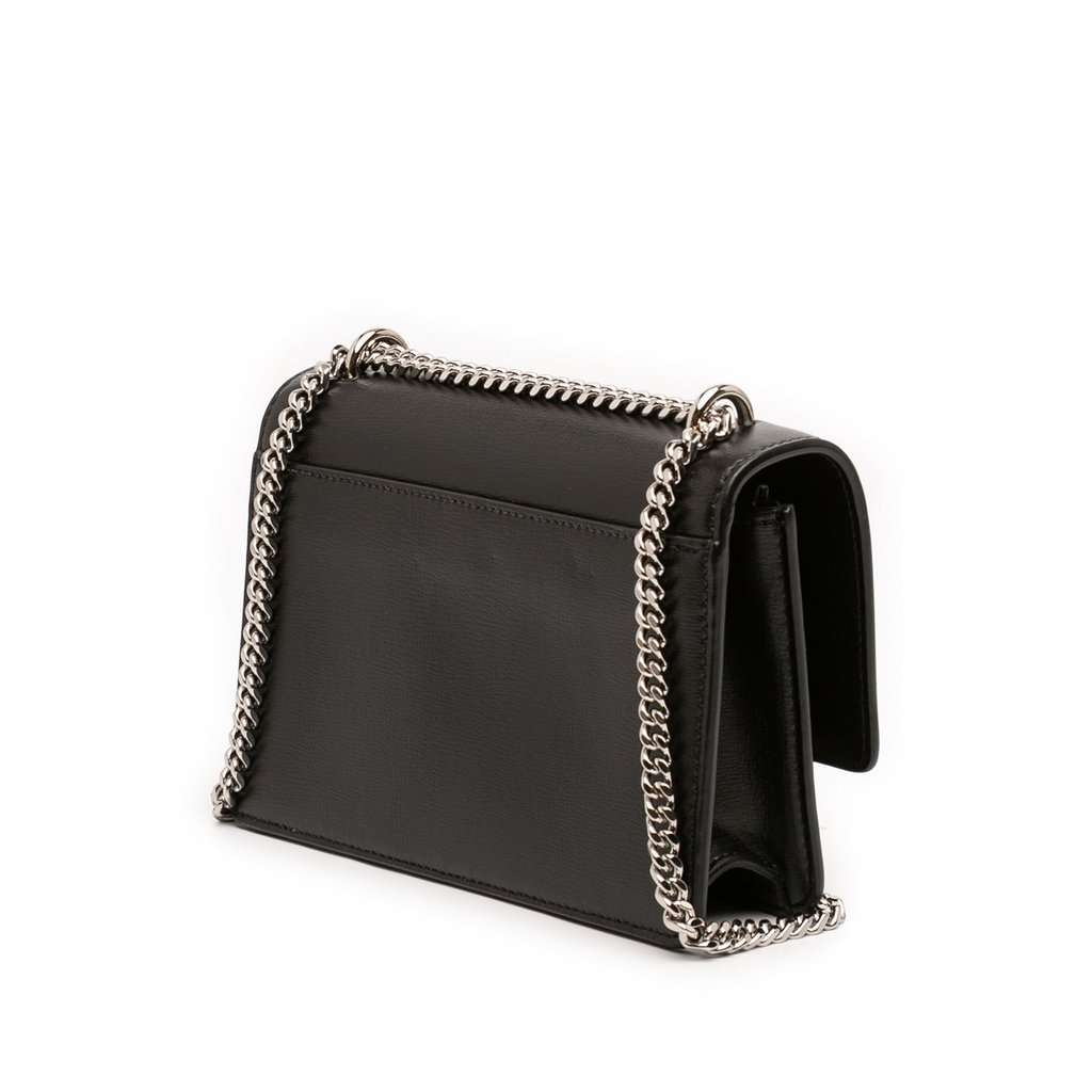 Saint Laurent Mini Leather Monogram Sunset Wallet on Chain Black Leather Very good condition - Back View