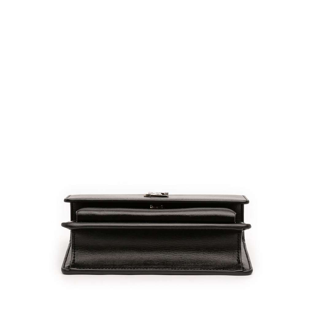 Saint Laurent Mini Leather Monogram Sunset Wallet on Chain Black Leather Very good condition - Inside View