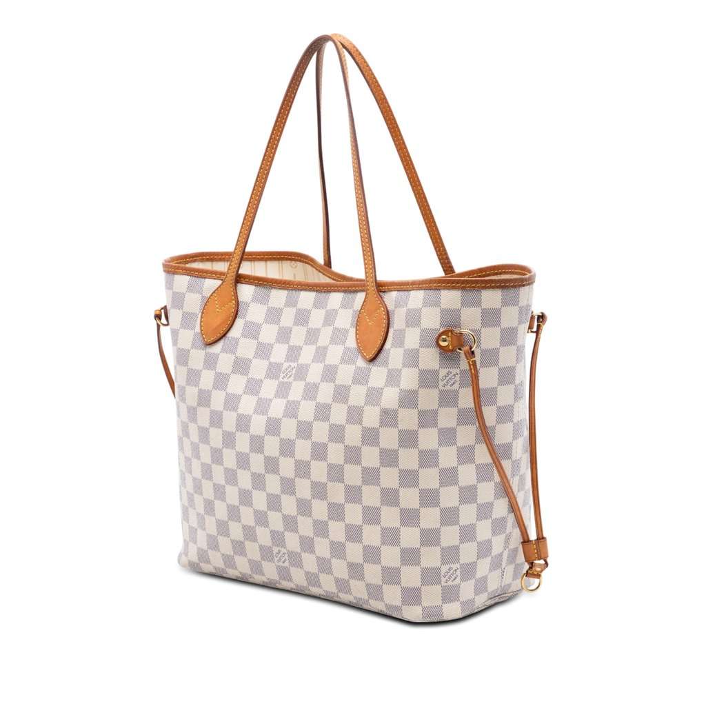 Louis Vuitton Damier Azur Neverfull MM White Very good condition - Back View