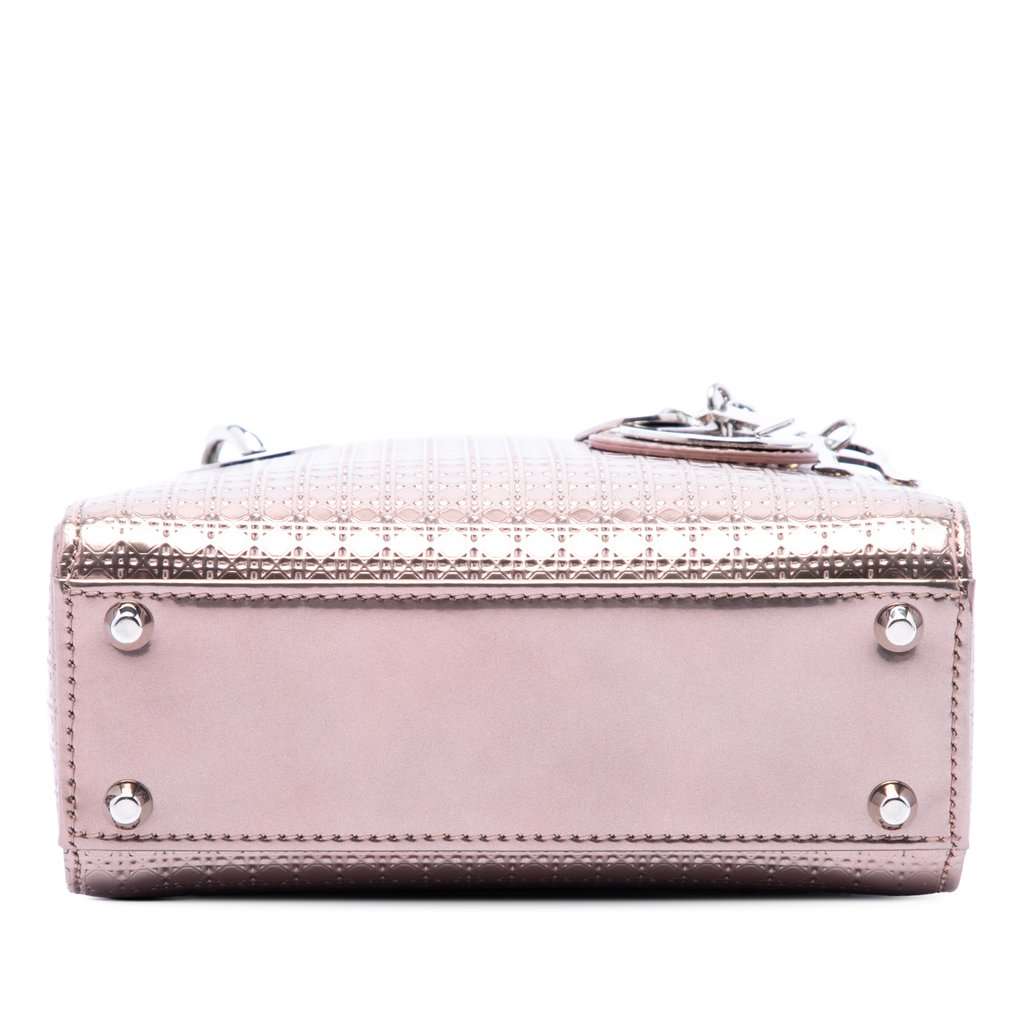 Dior Mini Metallic Patent Microcannage Lady Dior Pink Leather Very good condition - Inside View
