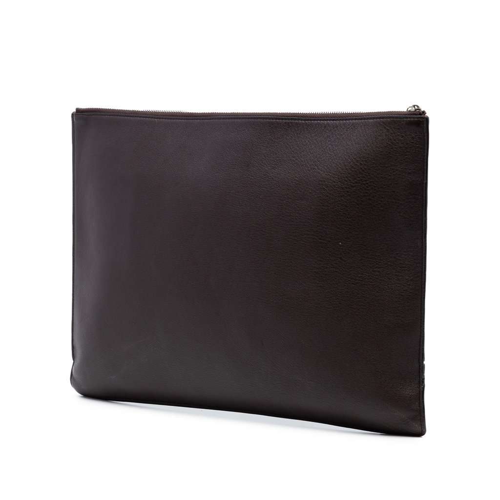 LOEWE Tricolor Leather Puzzle Clutch Brown Leather Very good condition - Back View