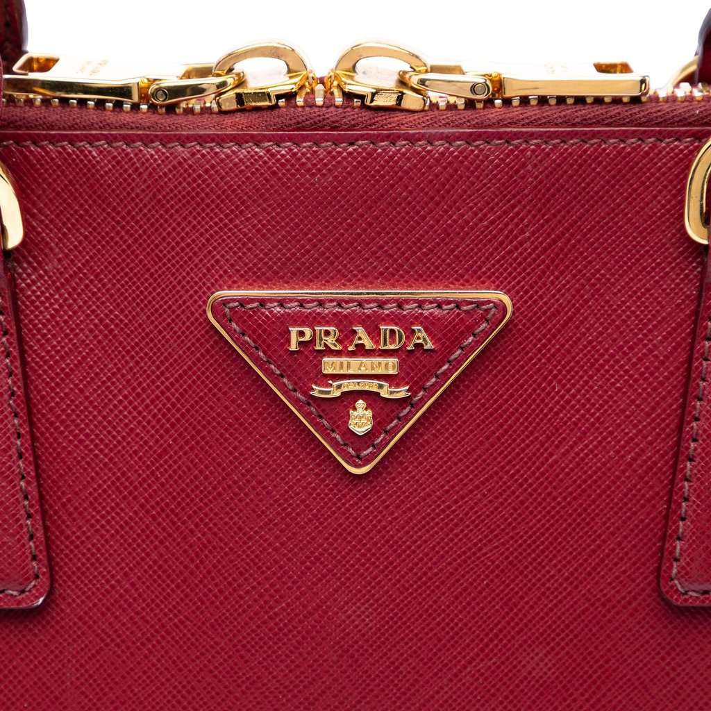 Prada Extra Large Saffiano Lux Promenade Satchel Red Leather Very good condition - Box View